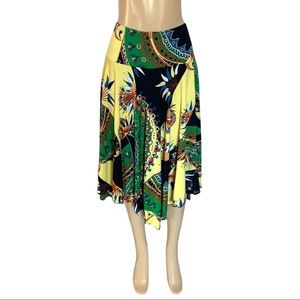 Chapter One 🇨🇦 Bold Stretchy Flowy Floral Circular Midi Skirt